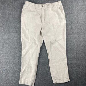 Caribbean Roundtree Linen Pants Mens Size 38X30 Beach Vacation Capsule Minimal